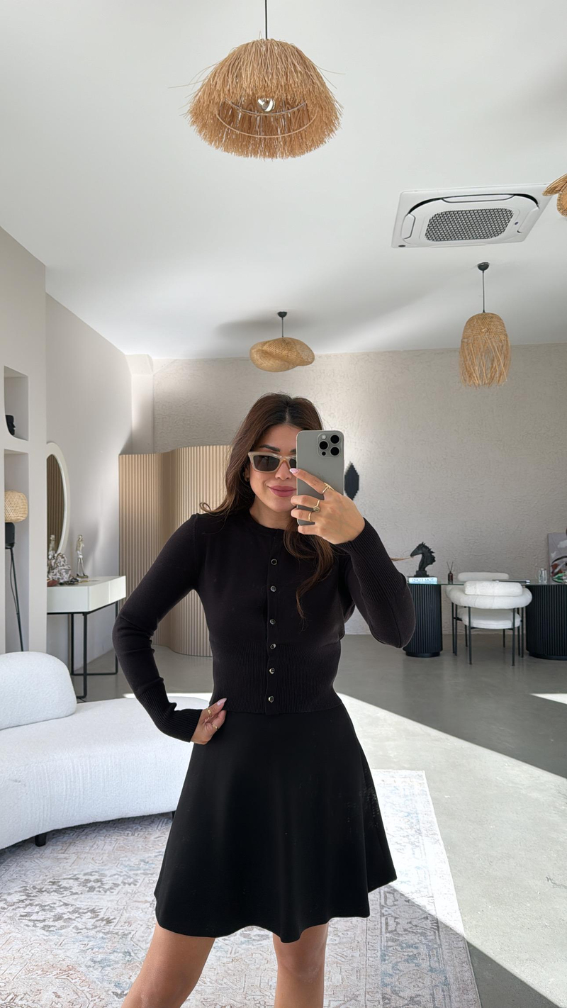 Siyah ZR Orijinal Düğmeli Hırka