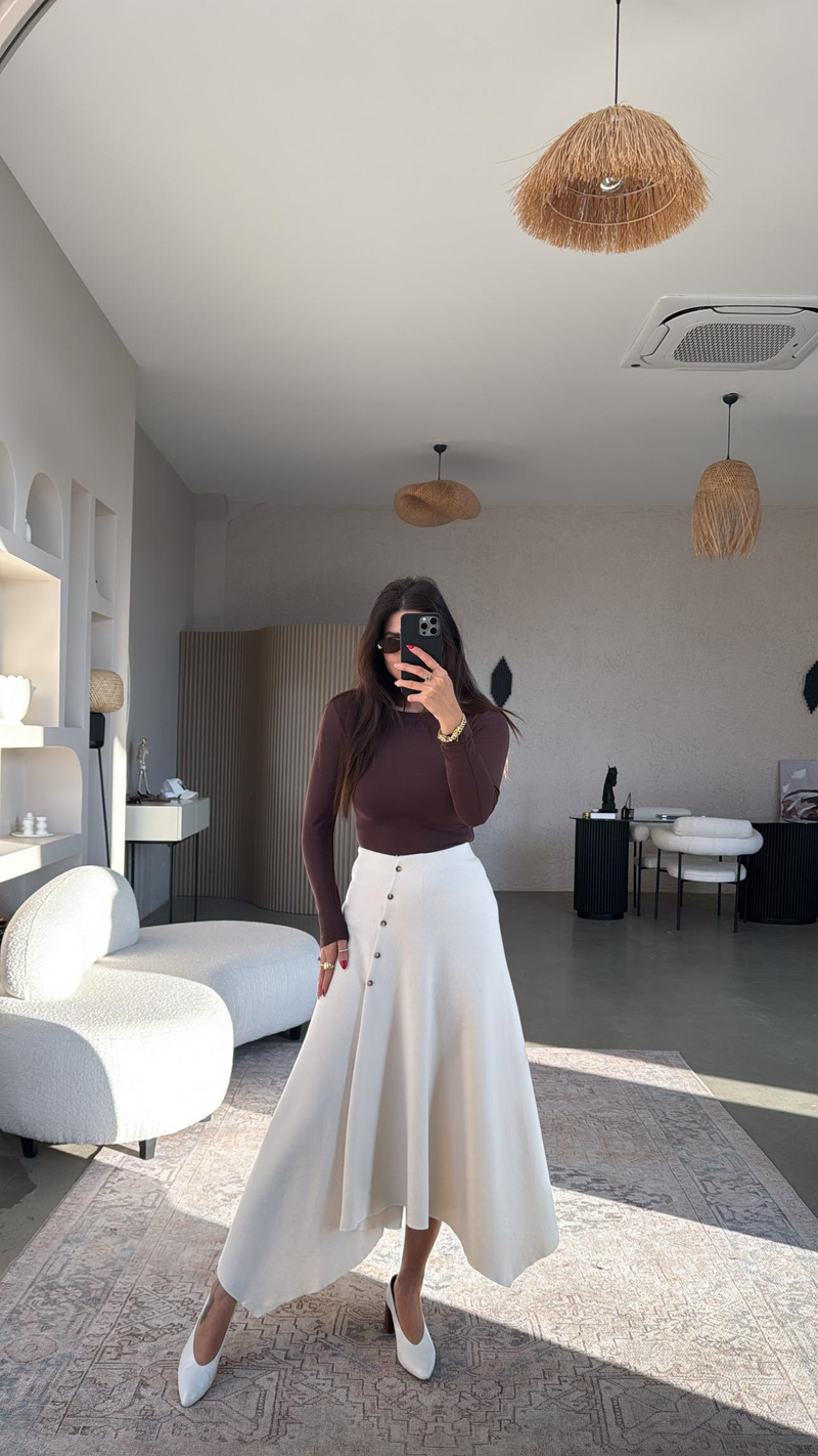 Vanilya Selanik ZR Model Düğmeli Etek
