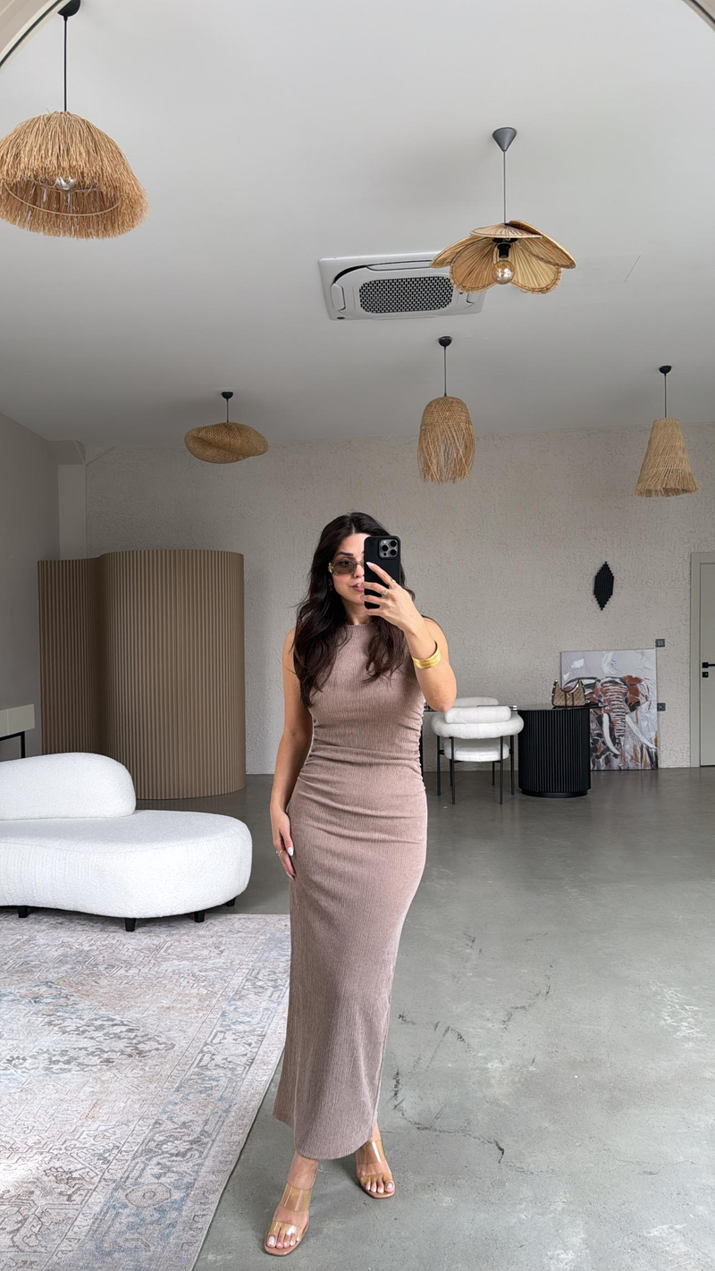 Vizon Bürümcük ZR Model Büzgü Detay Elbise