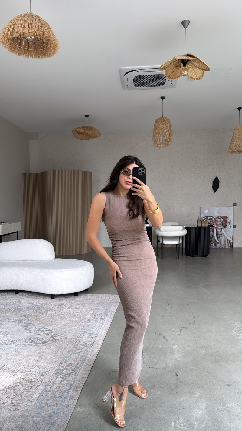 Vizon Bürümcük ZR Model Büzgü Detay Elbise