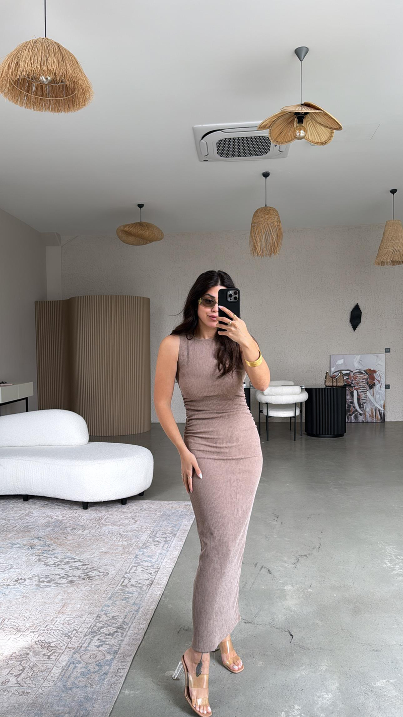 Vizon Bürümcük ZR Model Büzgü Detay Elbise