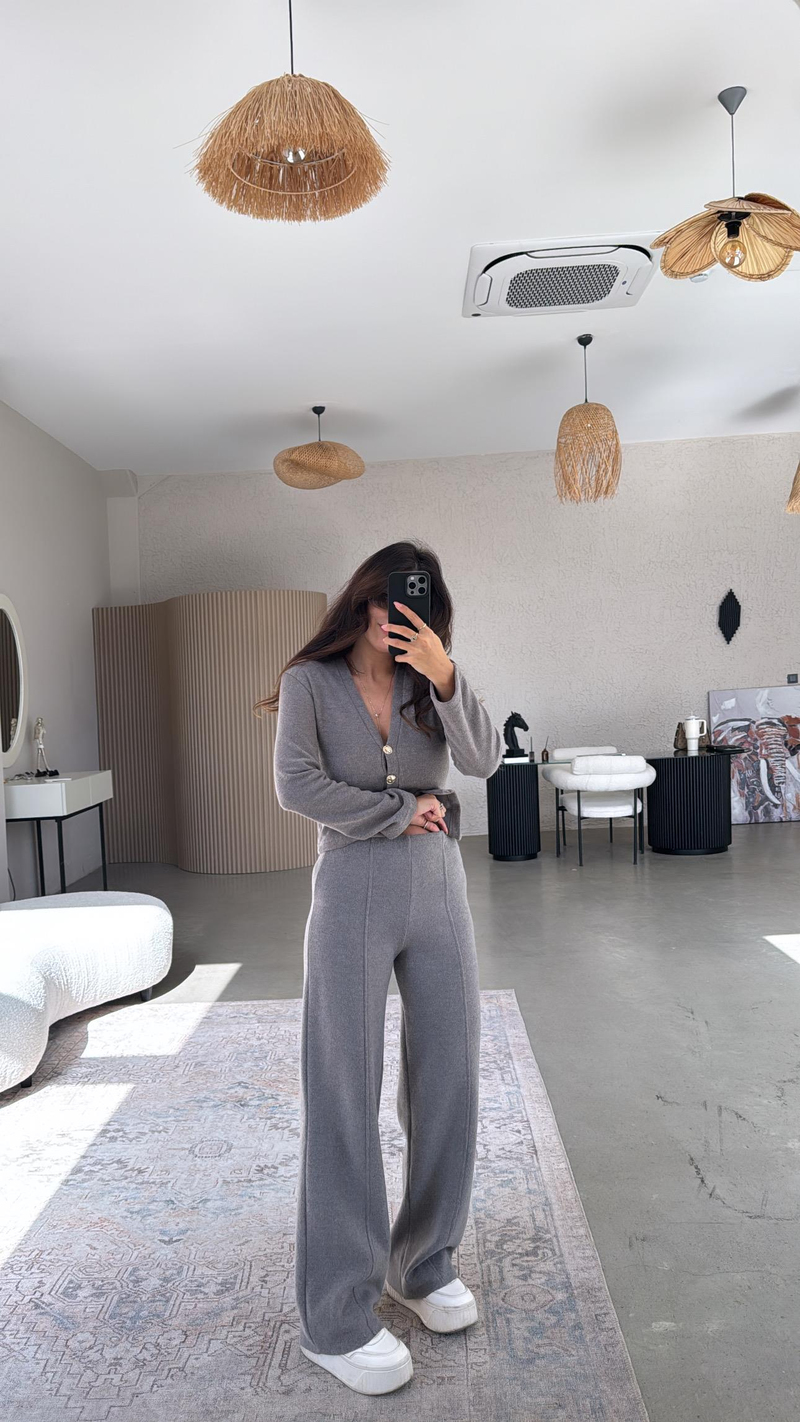 Vizon Selanik Triko ZR model Hırka Pantolon Takım