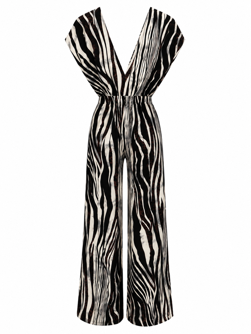 Zebra Desenli Viskon Tulum