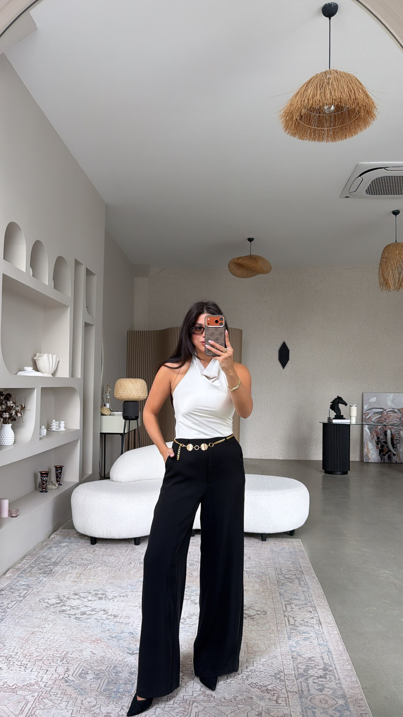 Zincir Kemerli Kontrast Premium Tulum