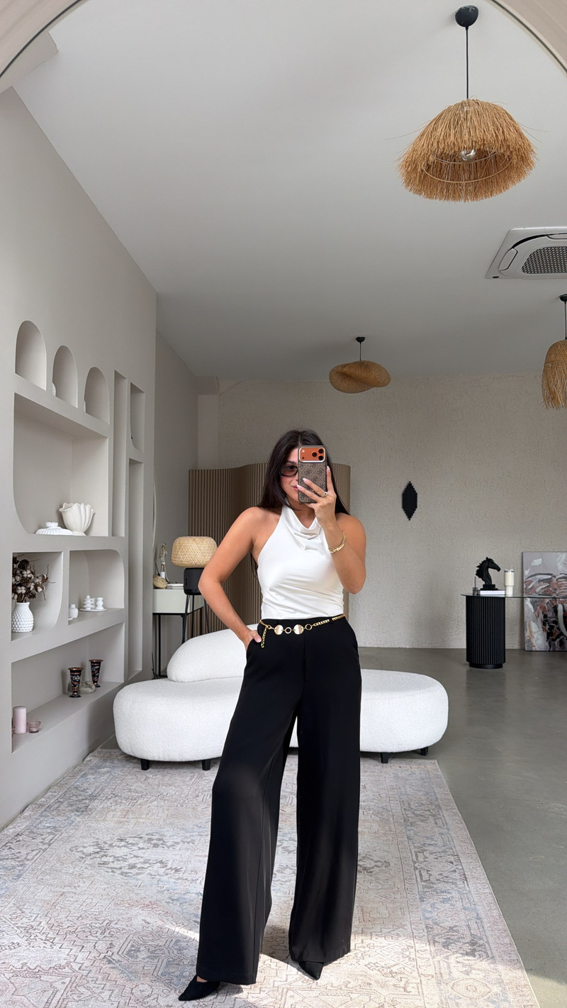 Zincir Kemerli Kontrast Premium Tulum