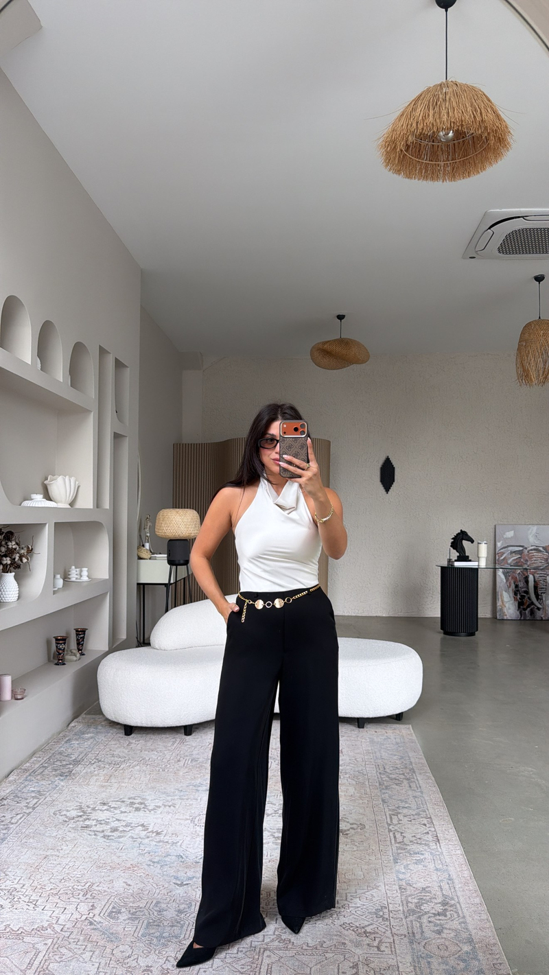 Zincir Kemerli Kontrast Premium Tulum