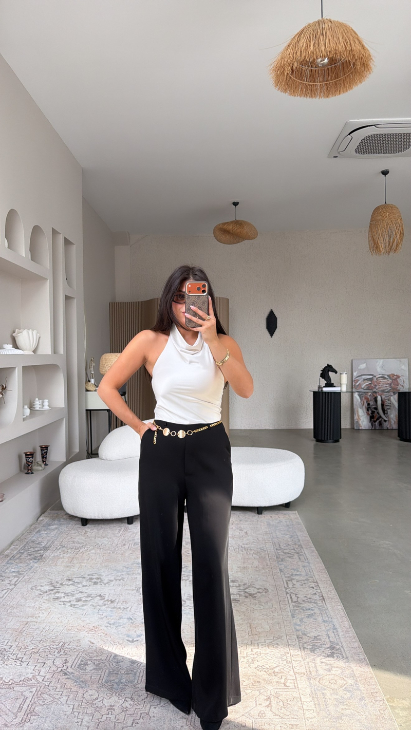 Zincir Kemerli Kontrast Premium Tulum