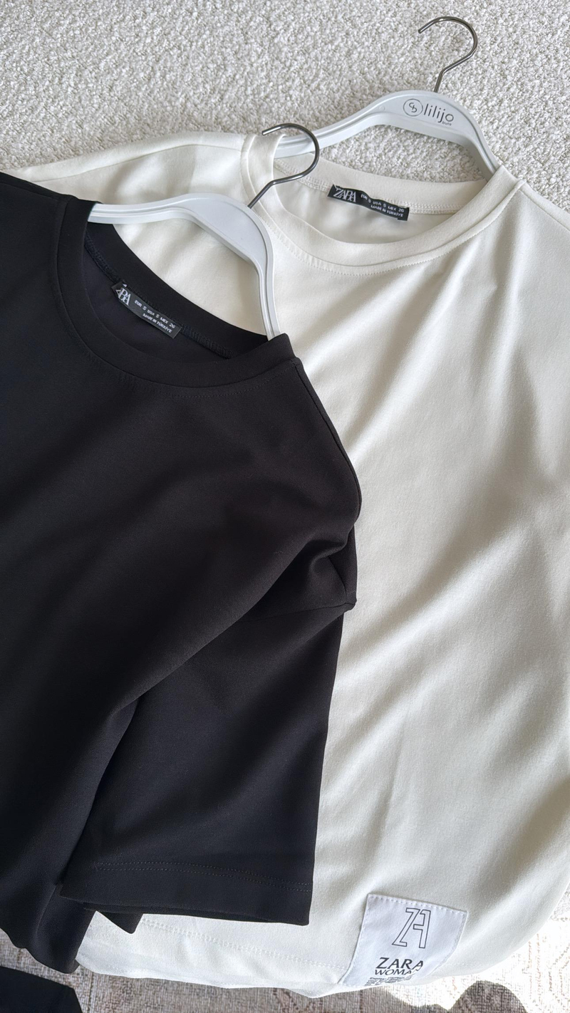 ZR Ekru Kısa Kol Sweatshirt