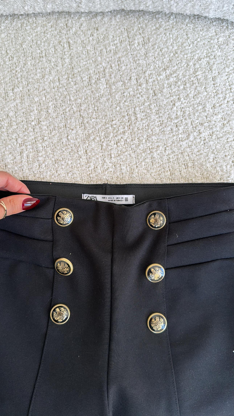 Zr Gold Düğmeli Toparlayıcı Tayt Pantolon