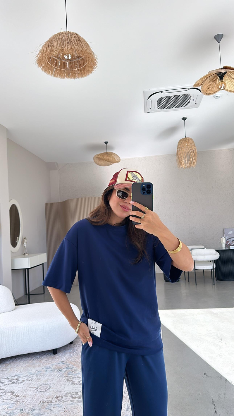 ZR Lacivert Kısa Kol Sweatshirt