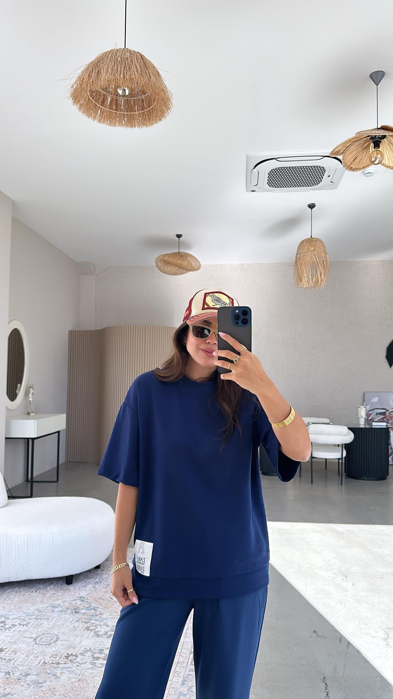 ZR Lacivert Kısa Kol Sweatshirt