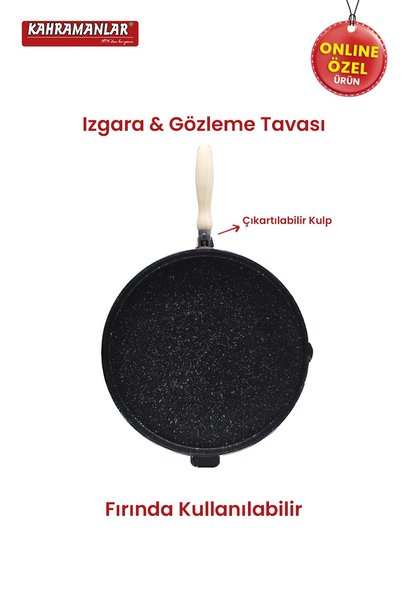 Kahramanlar36 CM Çok Amaçlı Çift Taraflı Döküm Tava8023