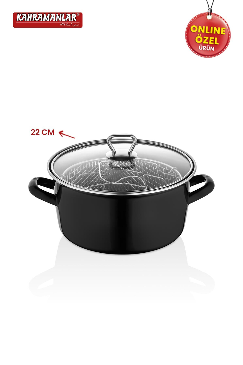 KahramanlarCips Chef Emaye Kızartma Tenceresi 22 CM 9019