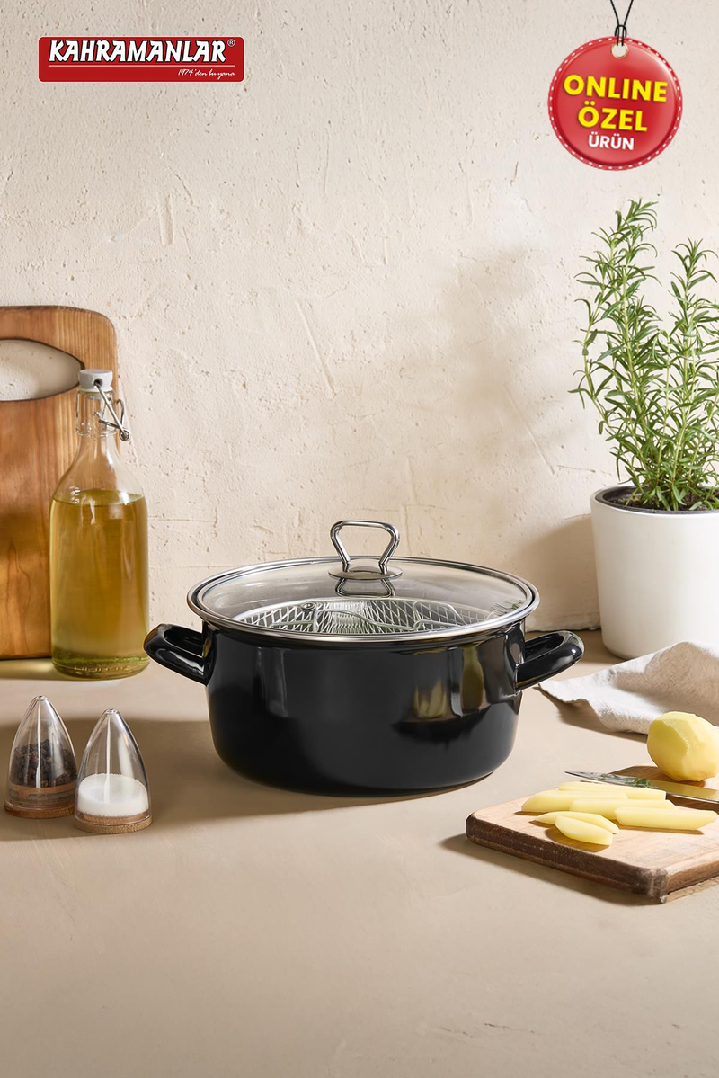 KahramanlarCips Chef Emaye Kızartma Tenceresi 22 CM 9019