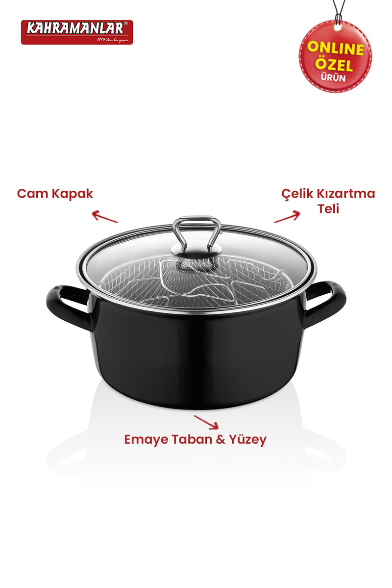 KahramanlarCips Chef Emaye Kızartma Tenceresi 22 CM 9019