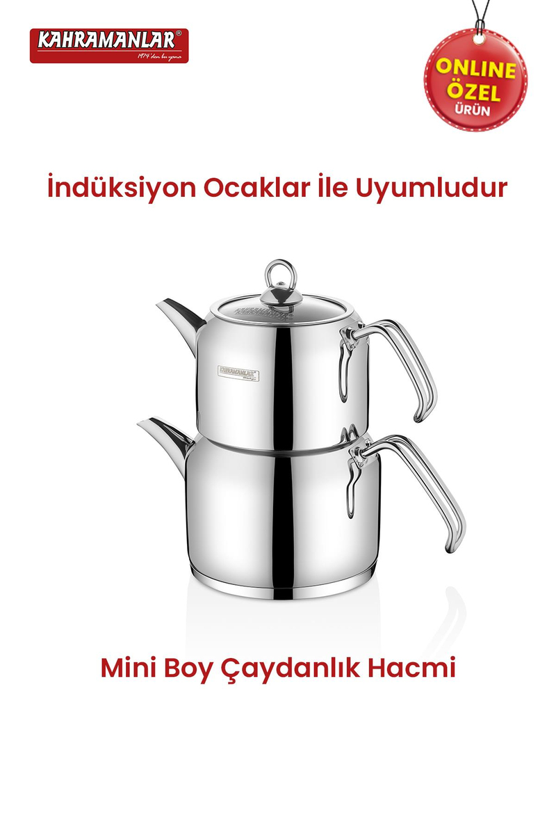 KahramanlarDelux Mini Boy Platin 4 Parça Çaydanlık Takımı8011