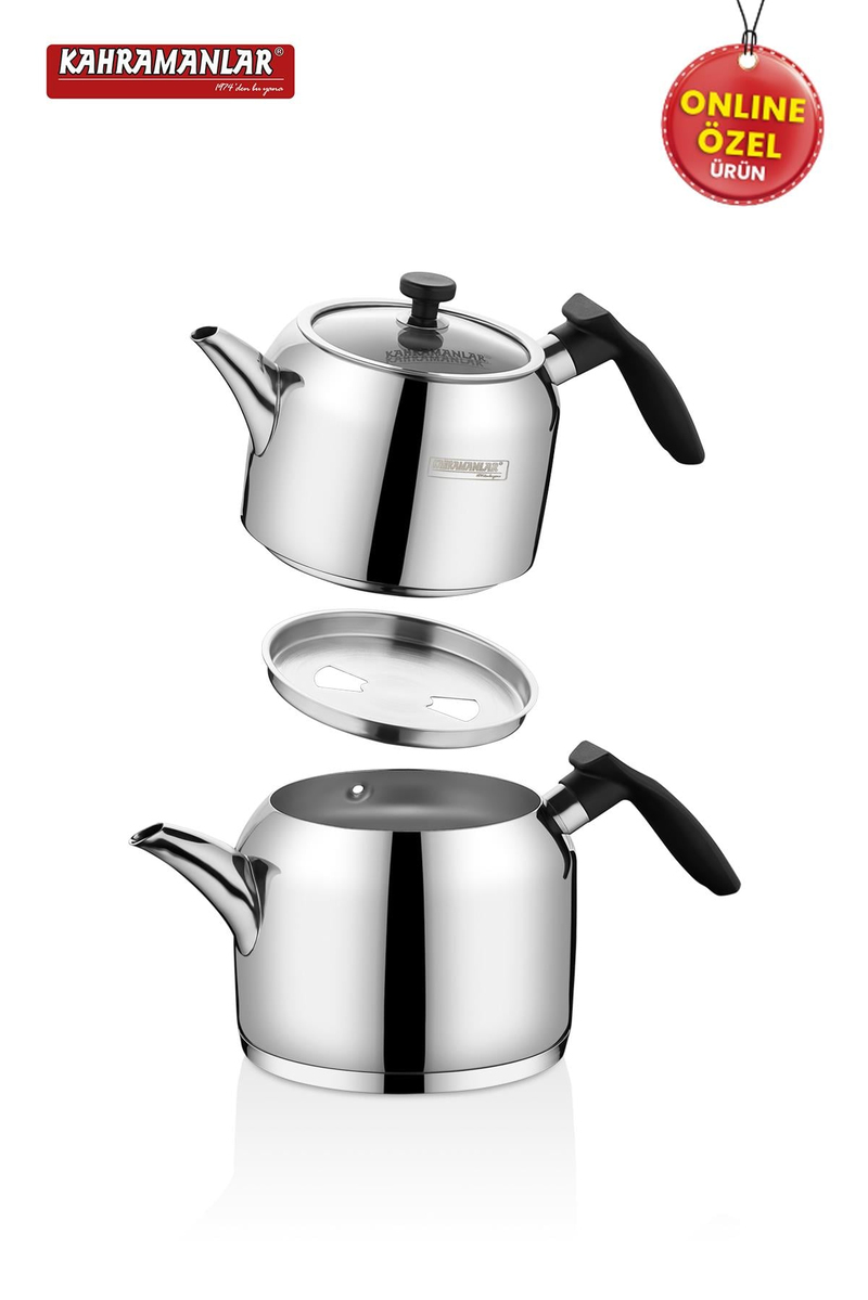 KahramanlarDelux Mini Boy Siyah 4 Parça Çaydanlık Takımı8011-B
