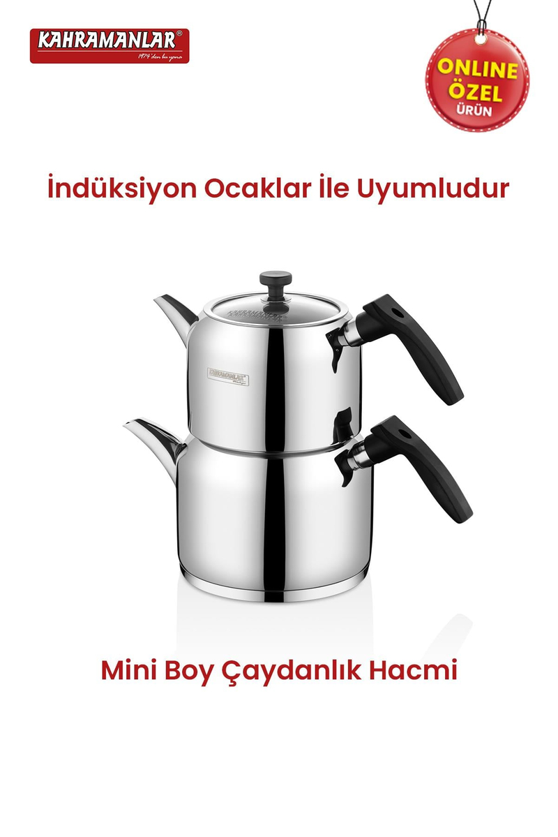 KahramanlarDelux Mini Boy Siyah 4 Parça Çaydanlık Takımı8011-B