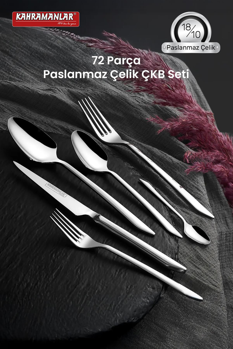 KahramanlarDemre 72 Parça Çatal Kaşık Bıçak Takımı4491-72
