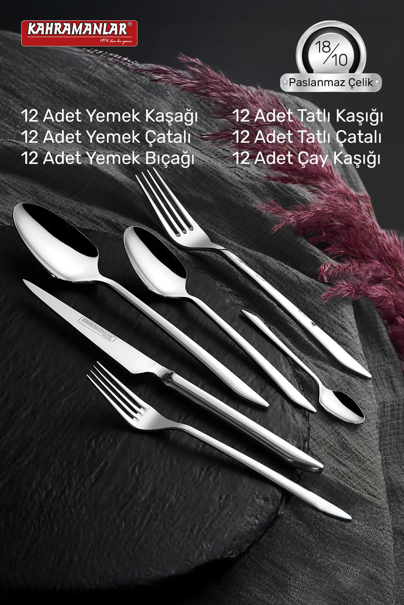 KahramanlarDemre 72 Parça Çatal Kaşık Bıçak Takımı4491-72