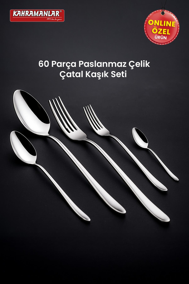 KahramanlarDeniz 60 Parça Çatal Kaşık Takımı4220