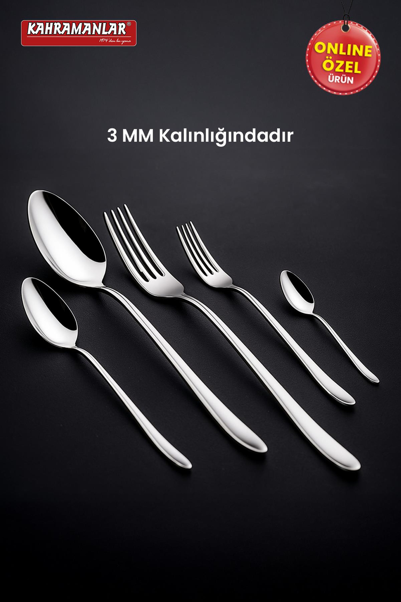 KahramanlarDeniz 60 Parça Çatal Kaşık Takımı4220