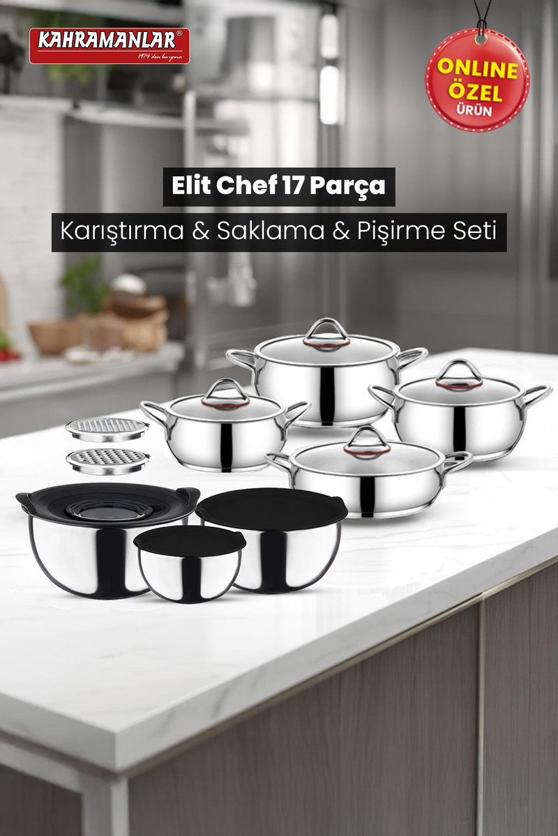 KahramanlarElit Chef 17 Parça Çelik Çeyiz SetiC-1771