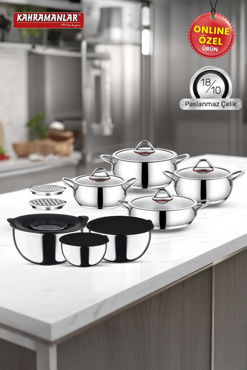 KahramanlarElit Chef 17 Parça Çelik Çeyiz SetiC-1771