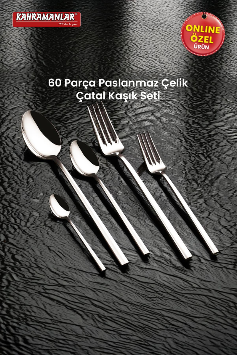 KahramanlarGözde 60 Parça Çatal Kaşık Takımı4338-60