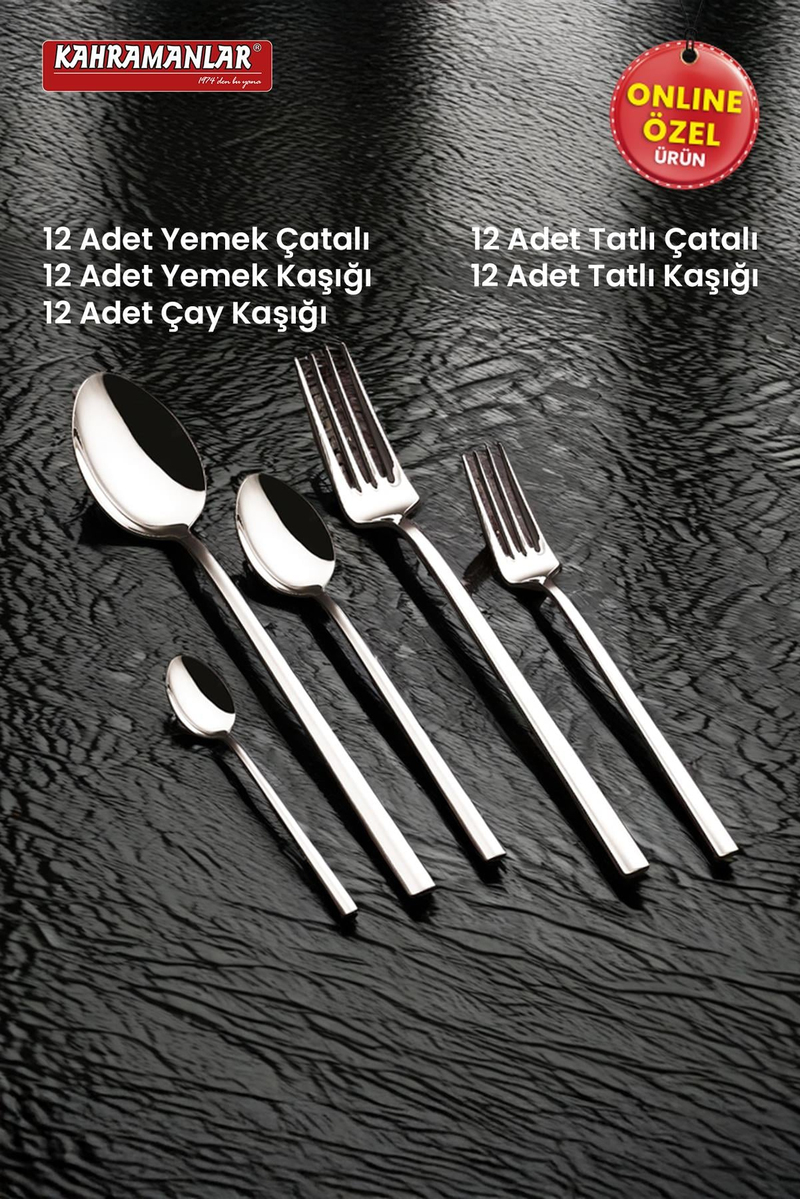 KahramanlarGözde 60 Parça Çatal Kaşık Takımı4338-60