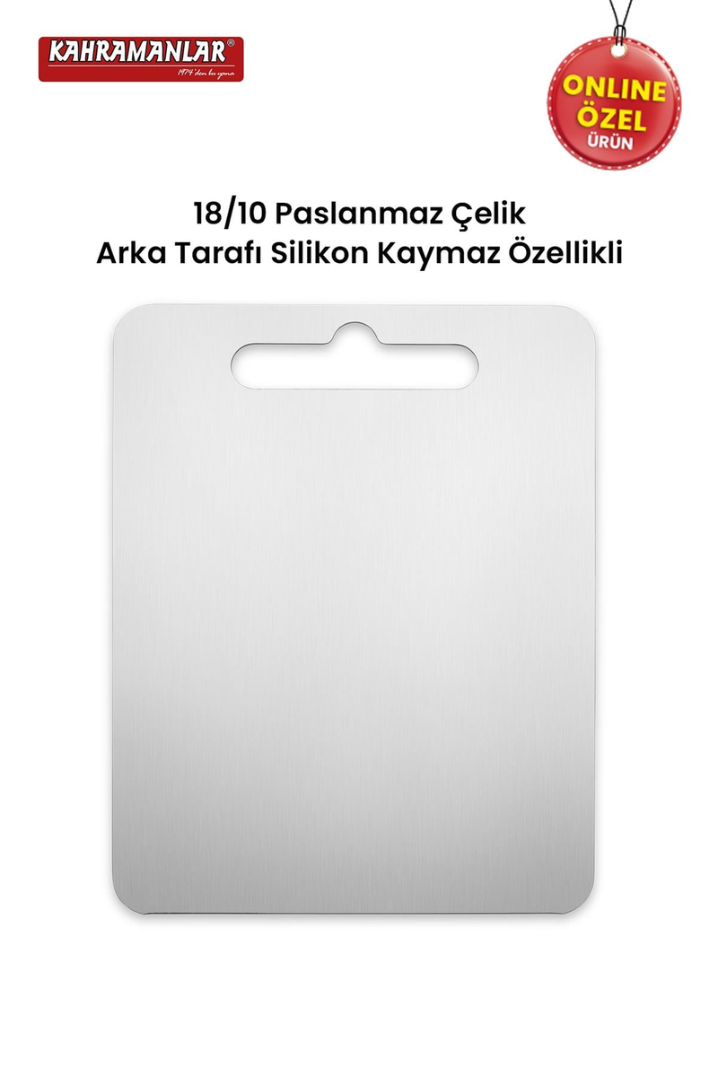 KahramanlarKesme Panosu Paslanmaz Çelik Kesme Tahtası 33x25 CM8697418724173