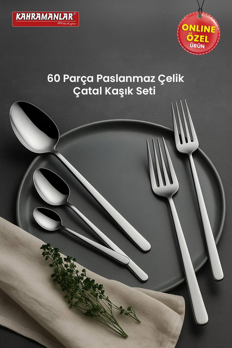 KahramanlarLilyum 60 Parça Çatal Kaşık Takımı4601