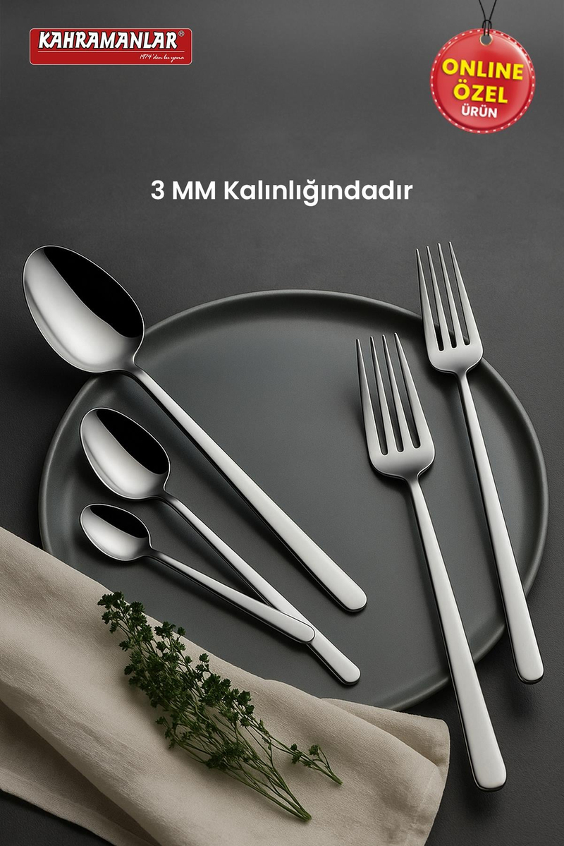 KahramanlarLilyum 60 Parça Çatal Kaşık Takımı4601
