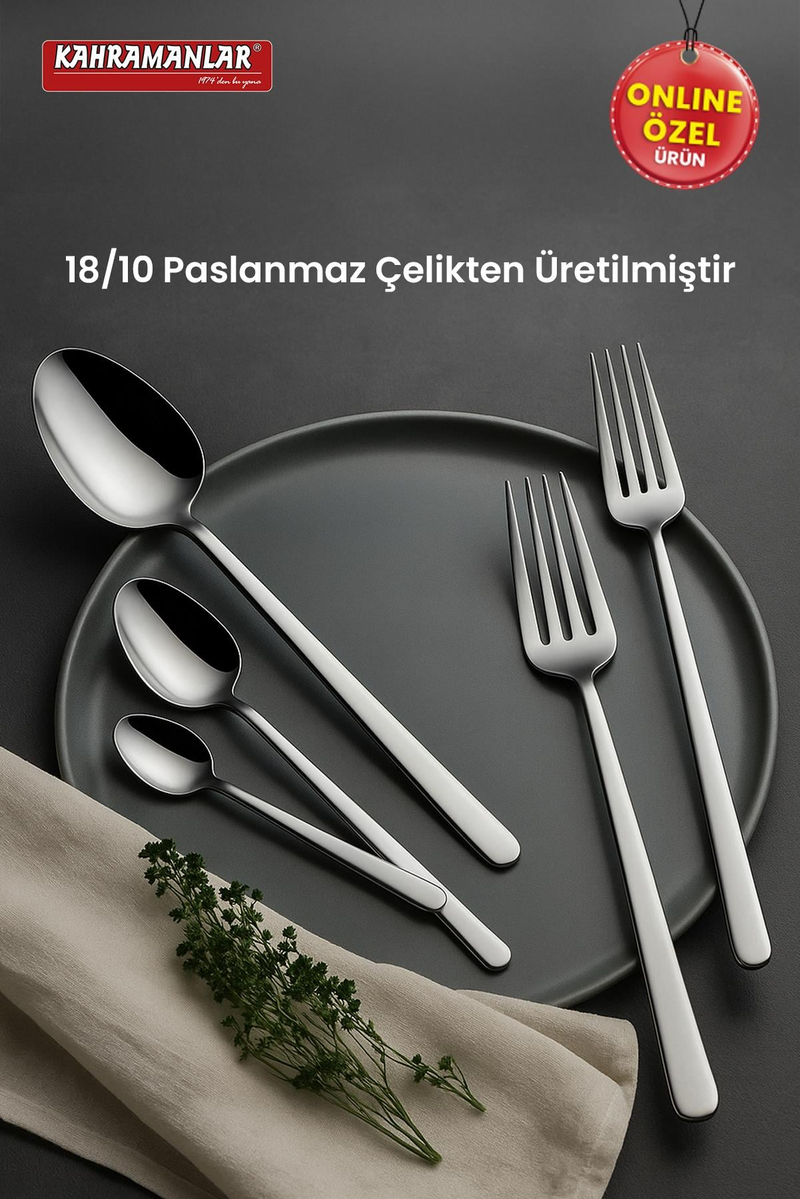 KahramanlarLilyum 60 Parça Çatal Kaşık Takımı4601