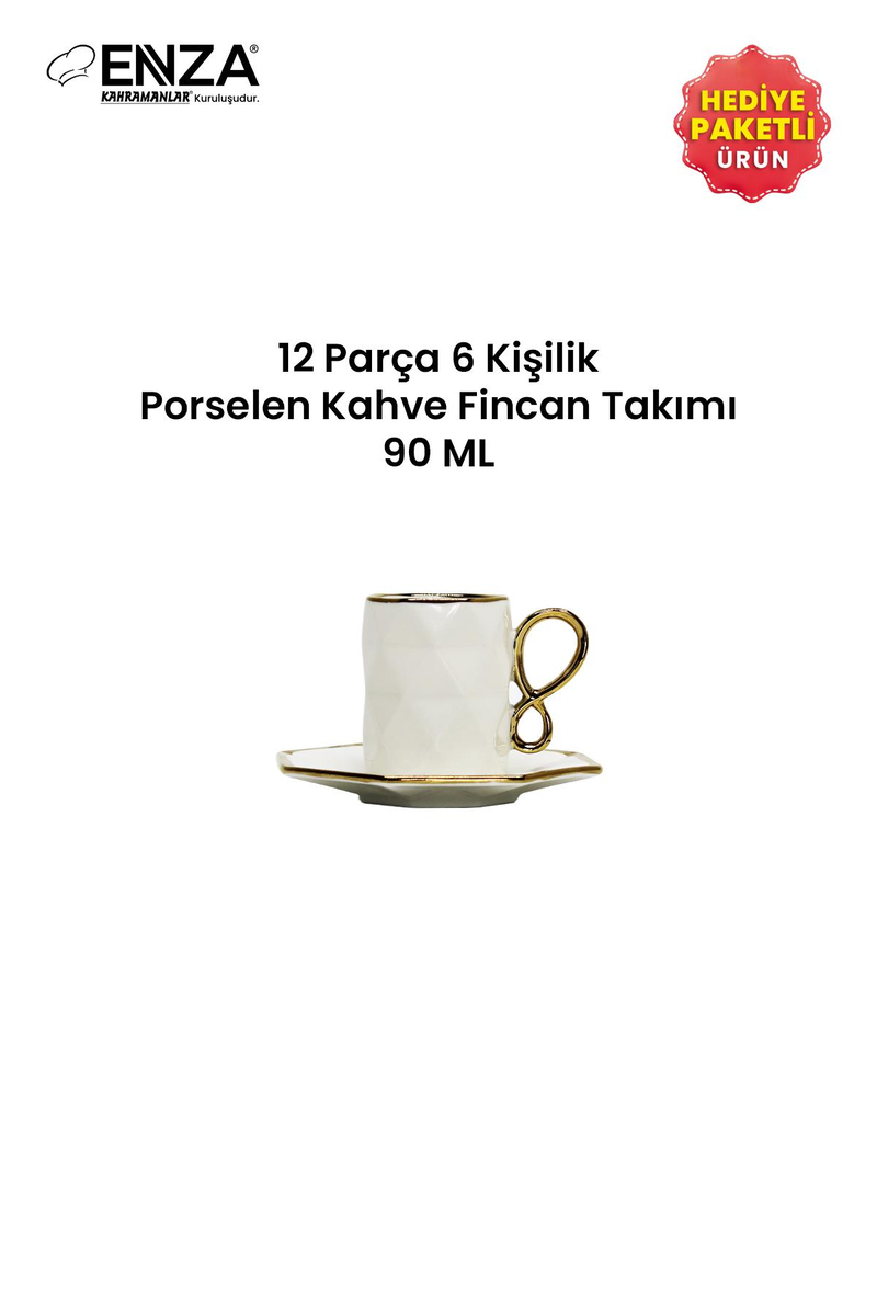 EnzaMotto 6'lı Porselen Kahve Fincanı TakımıA-506