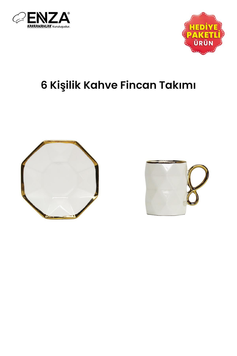 EnzaMotto 6'lı Porselen Kahve Fincanı TakımıA-506