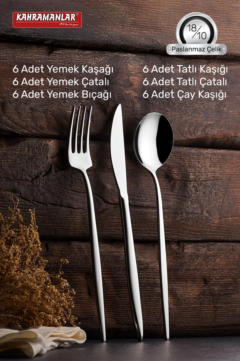 KahramanlarNil 36 Parça Çatal Kaşık Bıçak Takımı4468