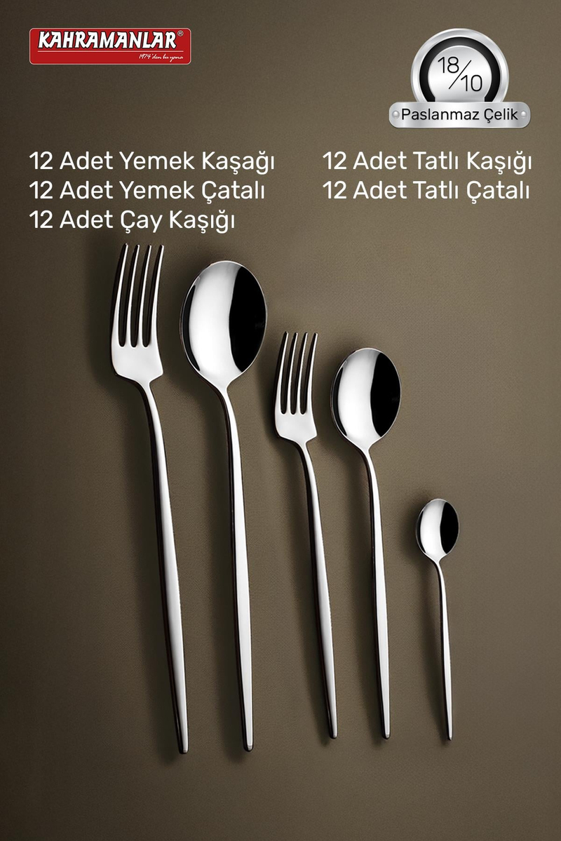 KahramanlarNil 60 Parça Çatal Kaşık Takımı9064