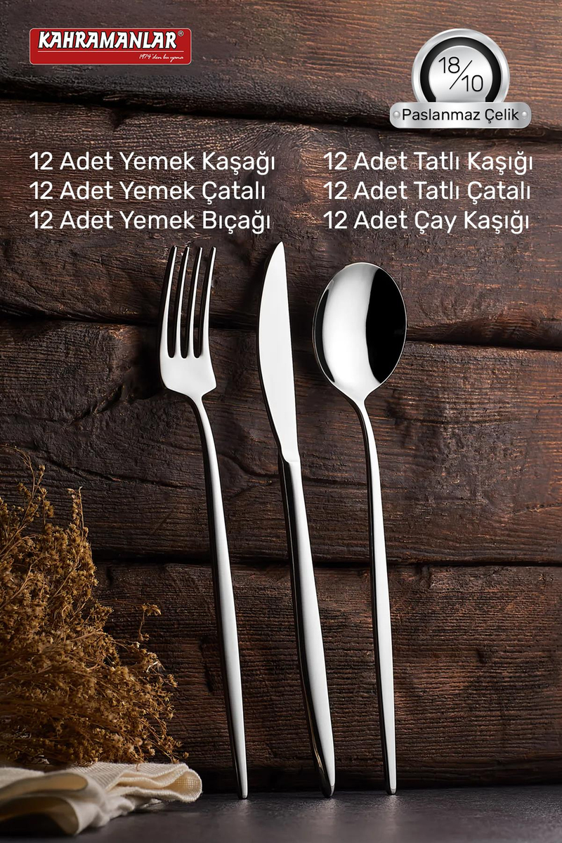 KahramanlarNil 72 Parça Çatal Kaşık Bıçak Takımı4470