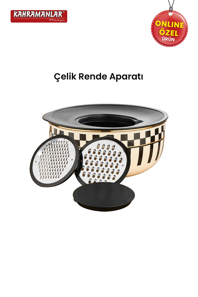 KahramanlarPrime Cream Emaye 5 Parça Rendeli Saklama Ve Karıştırma Kabı 24 CM9037