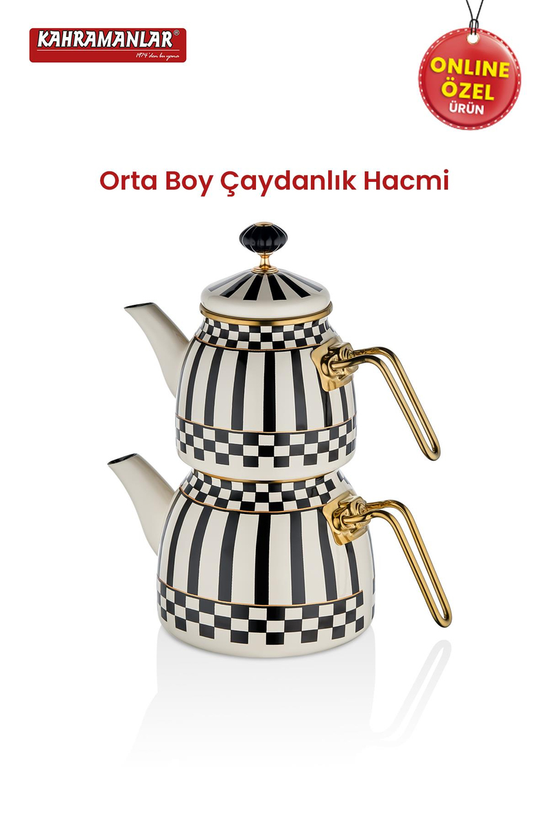 KahramanlarPrime Cream Emaye Çaydanlık Takımı9017