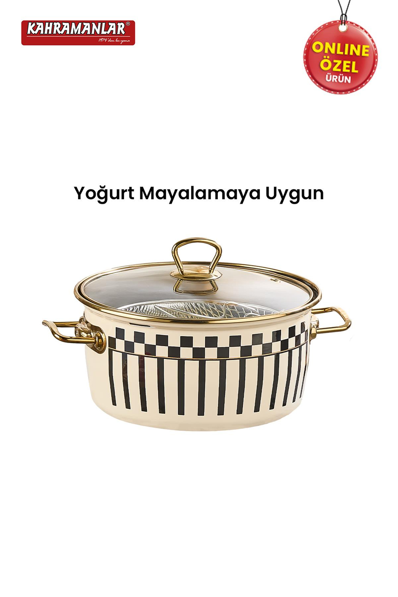 KahramanlarPrime Cream Emaye Kızartma Tenceresi 22 CM9031