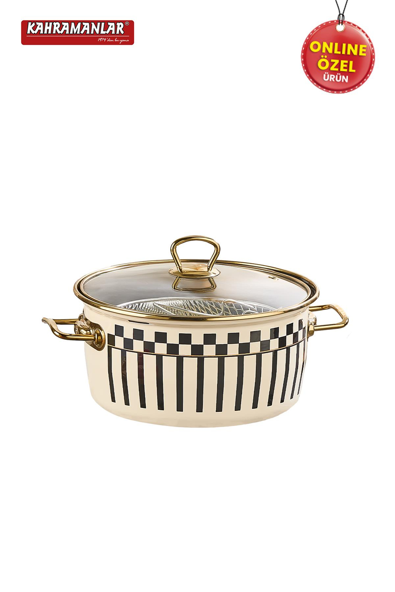 KahramanlarPrime Cream Emaye Kızartma Tenceresi 22 CM9031