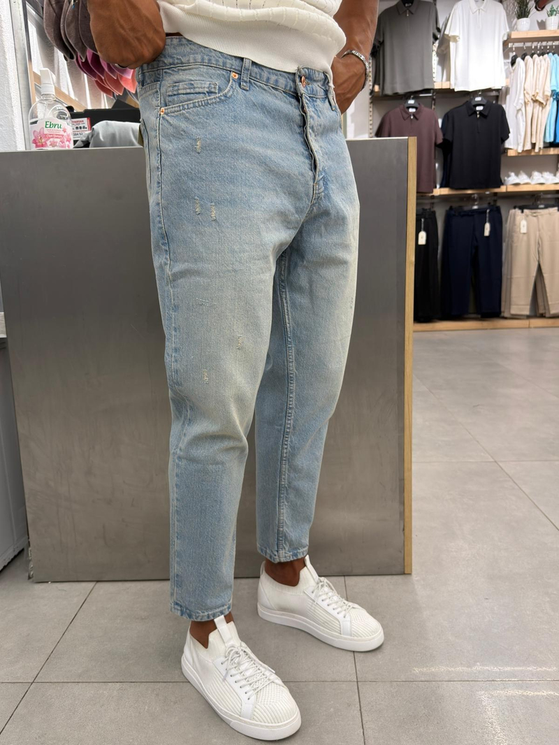 Boyfriend Jean Açık Mavi