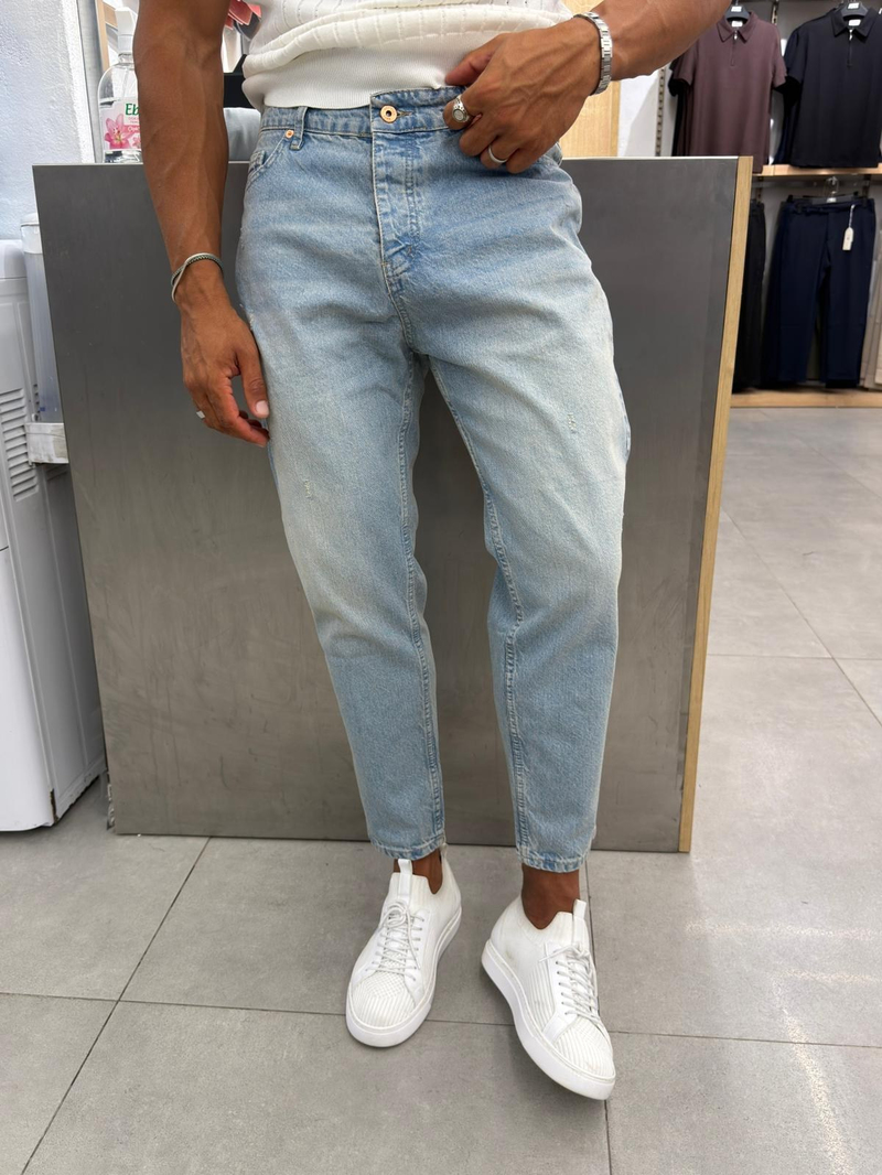 Boyfriend Jean Açık Mavi