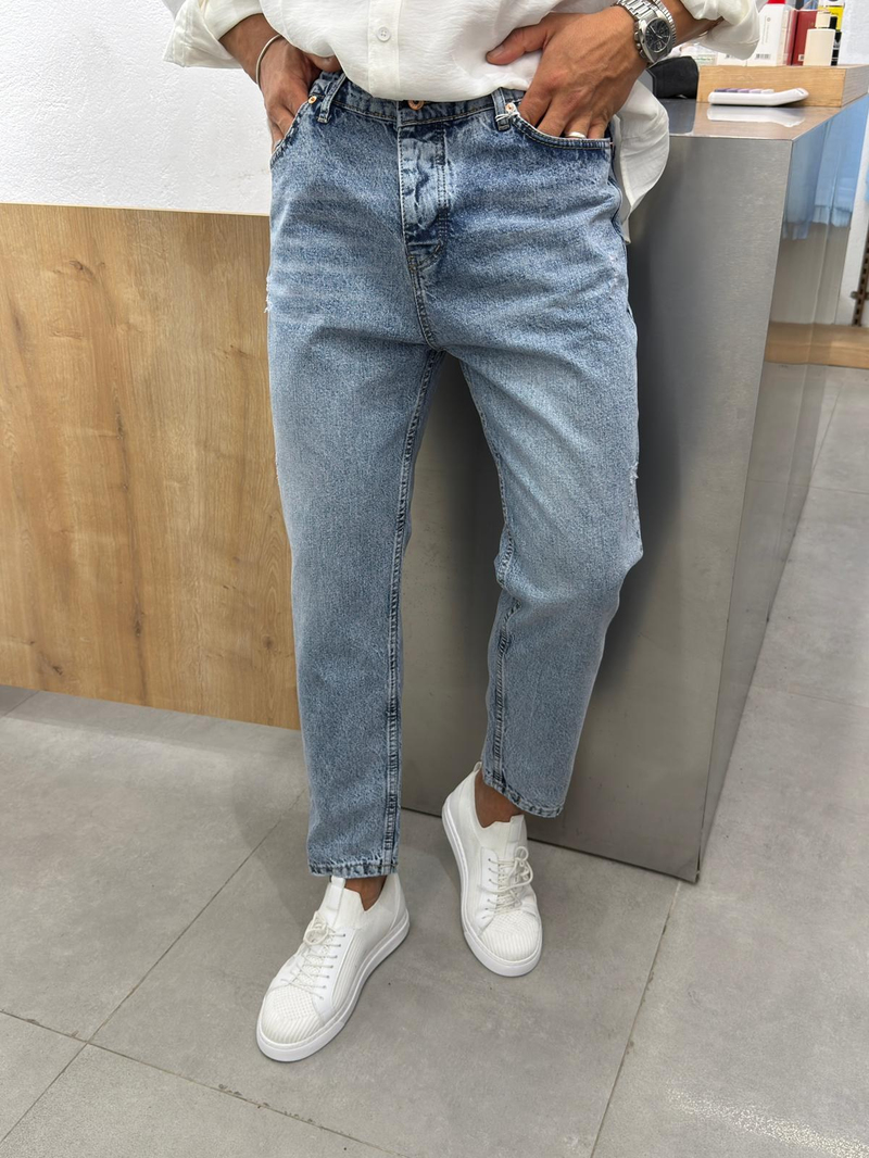 Boyfriend Jean Buz Mavi