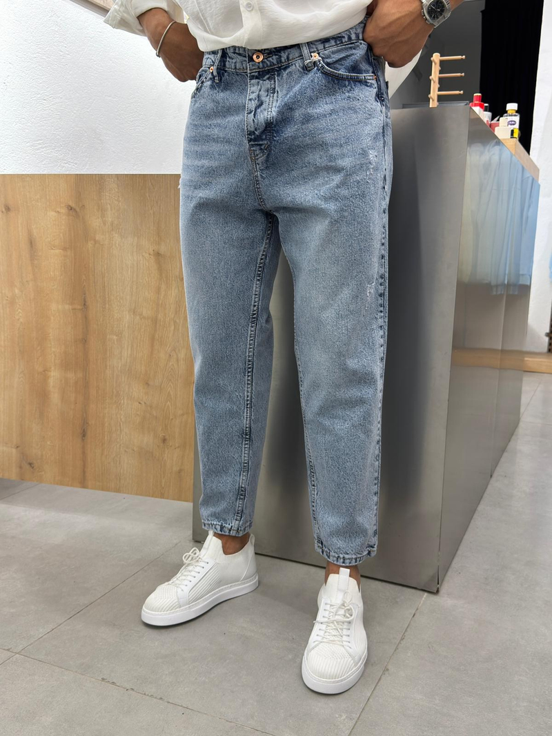 Boyfriend Jean Buz Mavi