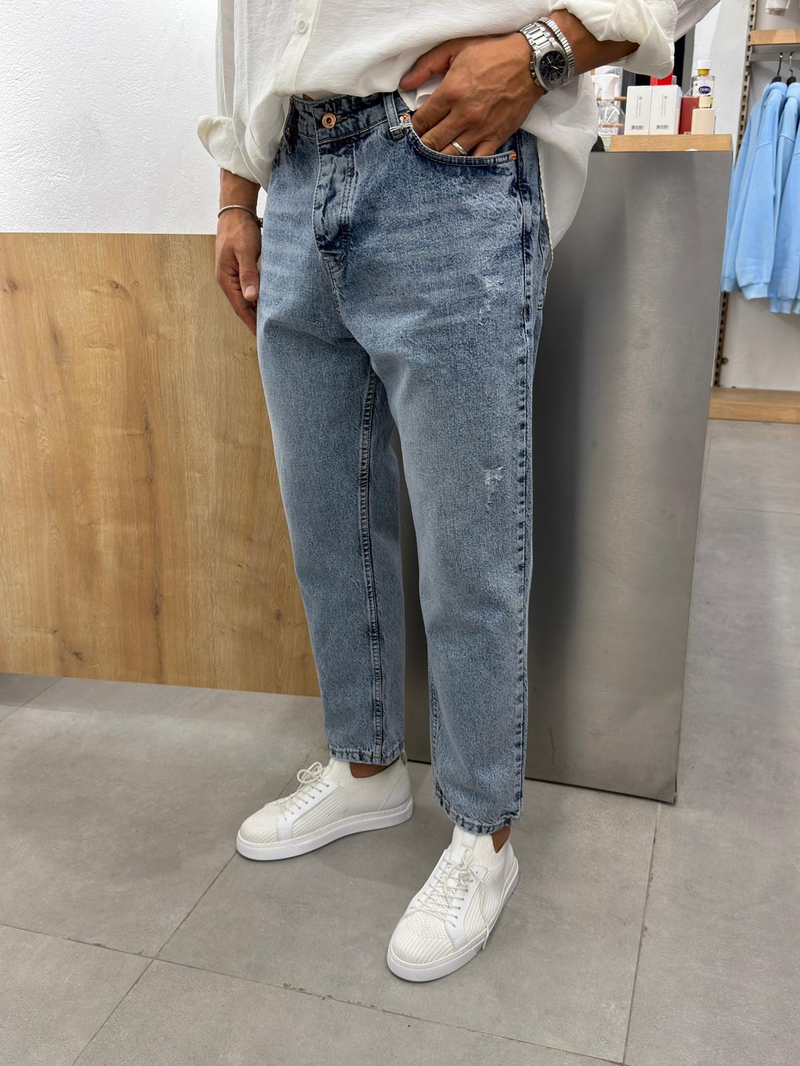 Boyfriend Jean Buz Mavi