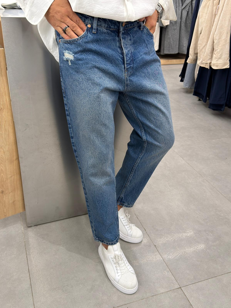 Boyfriend Jean Koyu Mavi