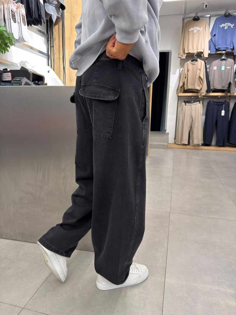 Catch Arka Cep Kapaklı Baggy Jean Siyah